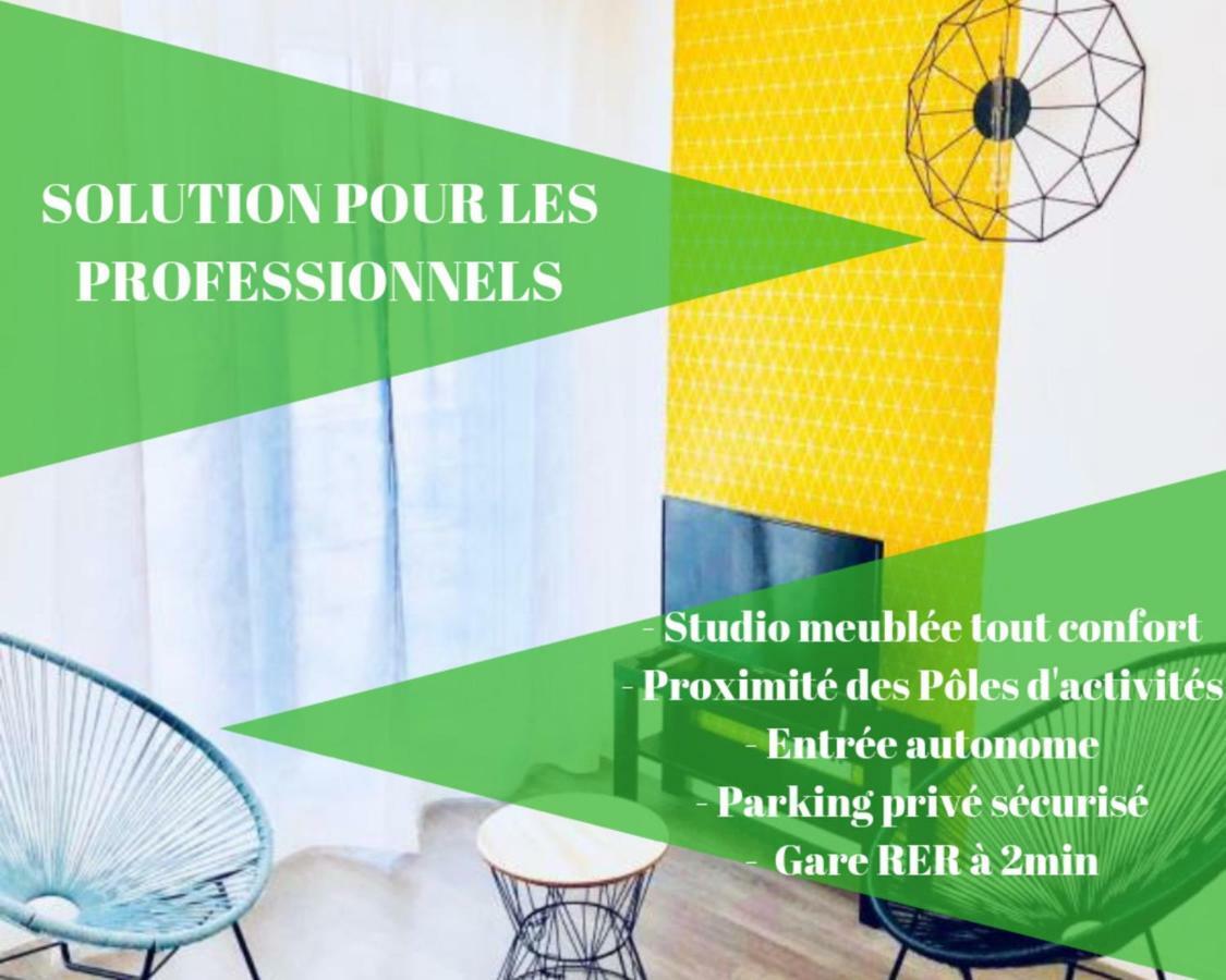 Btobed - Location Professionnelle - Studio Confort Parking Gratuit Villepinte - Proche Parc Des Expositions Et Aeroport Cdg ภายนอก รูปภาพ